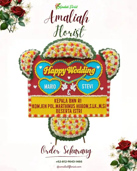 Papan Bunga Pernikahan Kinilow